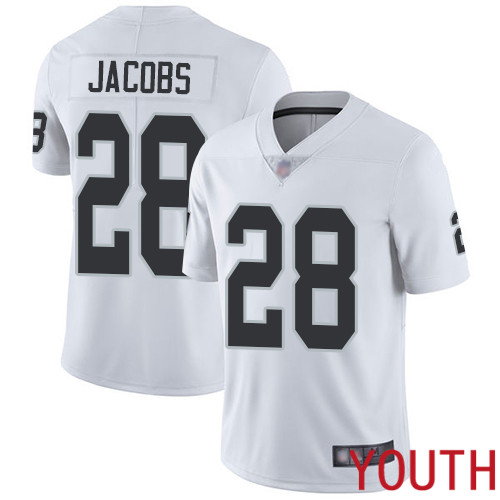 Oakland Raiders Limited White Youth Josh Jacobs Road Jersey NFL Football #28 Vapor Untouchable Jersey